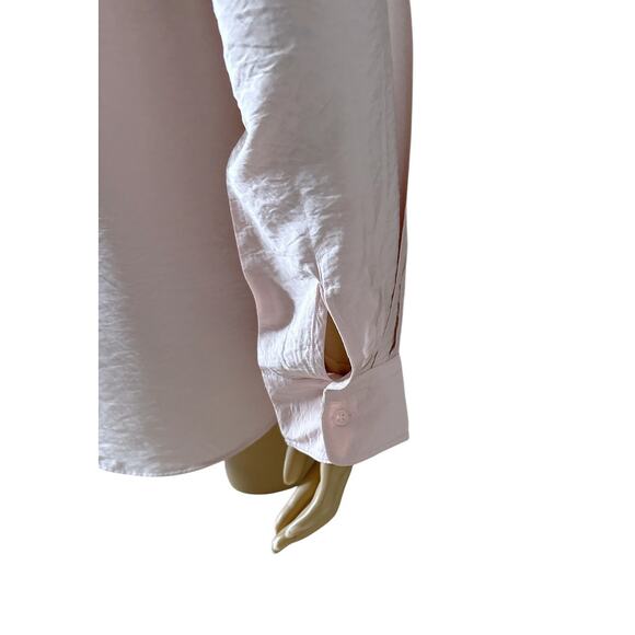 H&M Womens Size XS Pink Long Sleeve Viscose Blend Button Front Collared Shirt - Picture 5 of 7